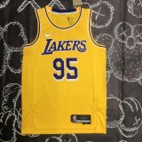 Los Angeles Lakers 75 year Yellow #95 TOSCANO 1:1 Quality NBA Season Jerseys