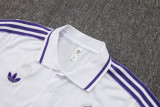 Real Madrid  Polo Retro Fans White stripe inkjet 1:1 Quality Soccer Jersey  25-26