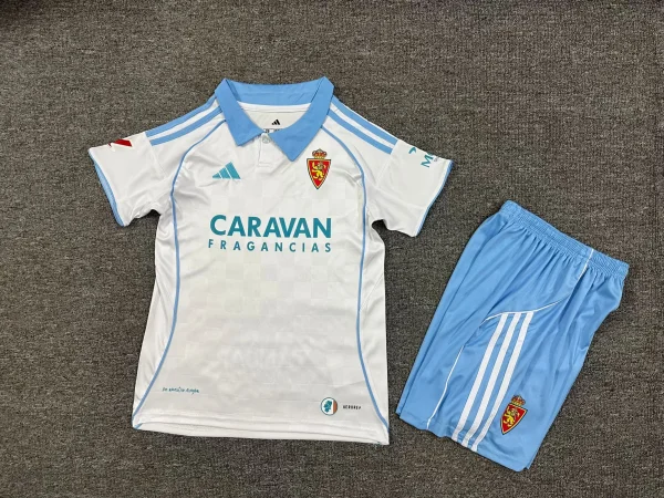 Real Zaragoza Home  Kids   1:1 Quality Soccer Jersey  25-26