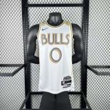 Chicago Bulls White City Edition #0 WHITE 1:1 Quality NBA  Season Jerseys 2025