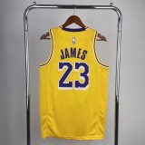 Los Angeles Lakers Yellow #23 James  round neck 1:1 Quality NBA Season Jerseys  2023
