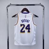 Los Angeles Lakers kids  Kobe  #24 BRYANT  White NBA Jerseys