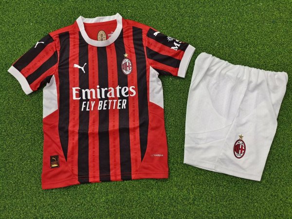 AC Milan  Home  Kids player 1:1 Quality Soccer Jersey   24-25
