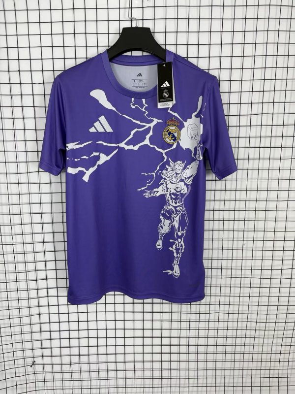 Real Madrid Marvel Avengers Special Edition Purple  Fans 1:1 Quality Soccer Jersey 25-26