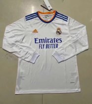 Real Madrid Home Long Sleeve Fans  1:1 Quality Soccer Jersey    2021-2022