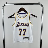 Los Angeles Lakers kids  white #77 DBNCIC NBA Jerseys  2023
