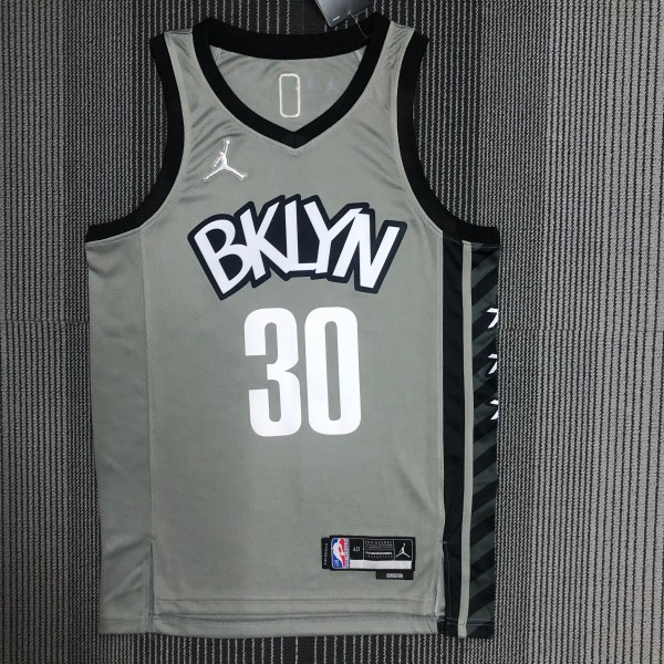 Brooklyn Nets Grey #30  CURRY 1:1 Quality NBA  Season Jerseys 75 Year