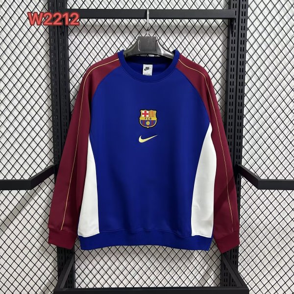 Barcelona Hoodie Blue Jacket  Tracksuit  1:1 Quality Soccer Jersey  25-26