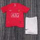 Retro Manchester United Home   kids 1:1 Quality Soccer Jersey   2007-2008