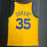 Golden State Warriors Yellow V-Neck China  Dragon Robe #35 DURANT 1:1 Quality NBA Season Jerseys  2018