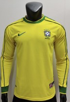 Retro Brazil home long   1:1 Quality Soccer Jersey  1998