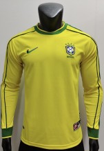 Retro Brazil home long   1:1 Quality Soccer Jersey  1998