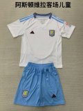 Aston Villa away kids   1:1 Quality Soccer Jersey   24-25