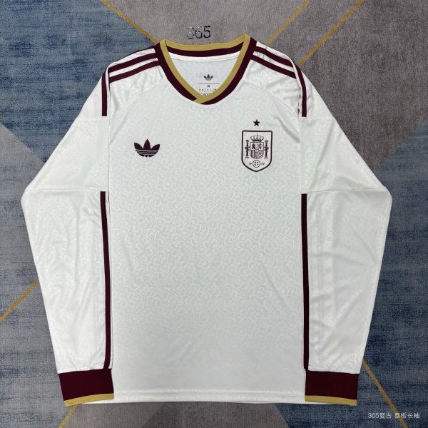Spain Away Fans Long Sleeve 1:1 Quality Soccer Jersey 26-27（2026）