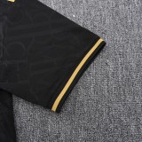 Real Madrid  Polo Retro Fans Black stripe inkjet 1:1 Quality Soccer Jersey  25-26