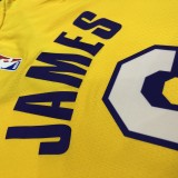 Los Angeles Lakers yellow 6 James with star  NBA Jerseys