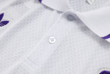 Real Madrid  Polo Retro Fans White stripe inkjet 1:1 Quality Soccer Jersey  25-26