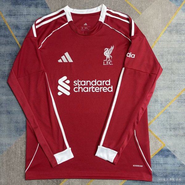 Liverpool Home Long Sleeve Fans 1:1 Quality Soccer Jersey 25-26