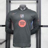Barcelona away Long Sleeve Player  1:1 Quality Soccer Jersey   24-25