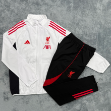 Liverpool Windbreaker Sets With pants  White 1:1 Quality Soccer Jersey  25-26