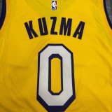 Los Angeles Lakers  V-Neck  Yellow with star  #0 KUZMA 1:1 Quality NBA Season Jerseys