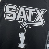 San Antonio Spurs Retro Black #1 WEMBANYAMA 1:1 Quality NBA  Season Jerseys 2023