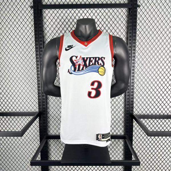 Philadelphia 76ers Retro White #3 IVERSON 1:1 Quality NBA  Season Jerseys 2026