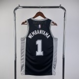 San Antonio Spurs Retro Black #1 WEMBANYAMA 1:1 Quality NBA  Season Jerseys 2002-2003