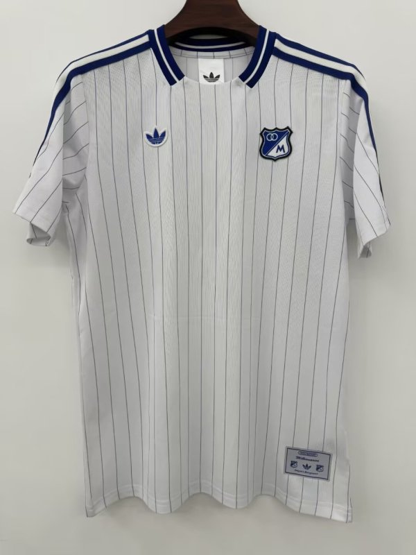 Millonarios T-shirt Retro leisure  White 1:1 Quality Soccer Jersey 26-27 (2026)