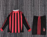 Retro AC Milan Home Long Sleeve Kids  1:1 Quality Soccer Jersey 2009-2010