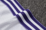 Real Madrid  Polo Retro Fans White stripe inkjet 1:1 Quality Soccer Jersey  25-26