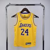 Los Angeles Lakers kids  Kobe  #24 BRYANT  Yollow NBA Jerseys