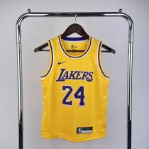 Los Angeles Lakers kids  Kobe  #24 BRYANT  Yollow NBA Jerseys