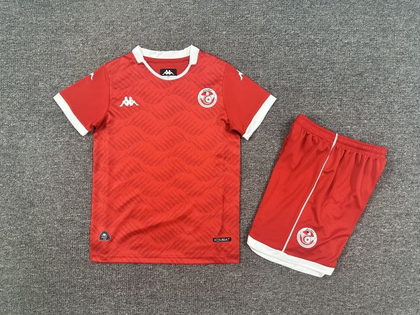 Tunisia  Home  Kids 1:1 Quality Soccer Jersey   26-27 （2026）