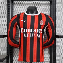 AC Milan home Long sleeves Player  1:1 Quality Soccer Jersey  24-25