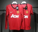 Retro Manchester United long player Home 1:1 Quality Soccer Jersey   2012-2013