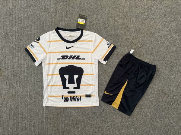 Pumas kids  home Fans 1:1 Quality Soccer Jersey   25-26