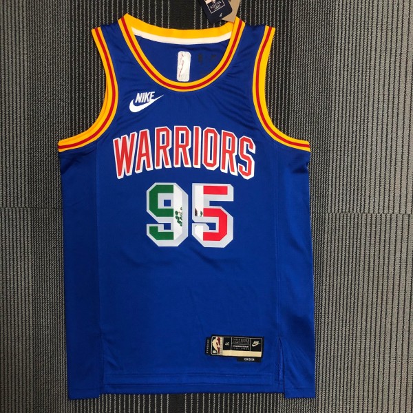 Golden State Warriors Blue Mexico Retro #95 TOSCANO 1:1 Quality NBA Season Jerseys