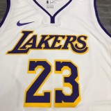 Los Angeles Lakers White V-neck  #23 JAMES 1:1 Quality NBA Season Jerseys