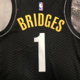 Brooklyn Nets graffiti Black #1 BRIDGES 1:1 Quality NBA  Season Jerseys