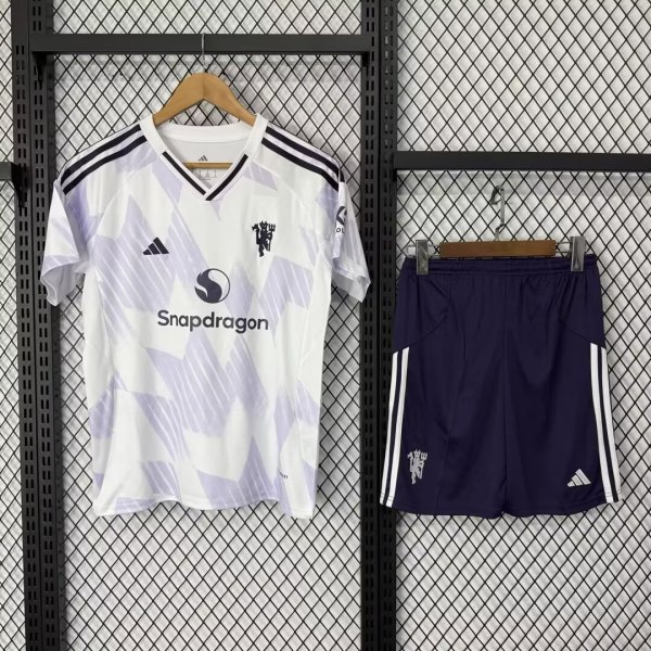 Manchester United  Away With Pants Sets  fans black 1:1 Quality Soccer Jersey   25-26