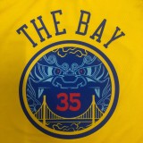 Golden State Warriors Yellow V-Neck China  Dragon Robe #35 DURANT 1:1 Quality NBA Season Jerseys  2018