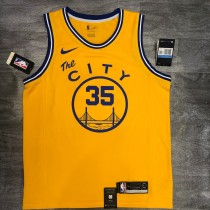 Golden State Warriors Yellow Tram City Edition #35 DURANT 1:1 Quality NBA Season Jerseys 2021
