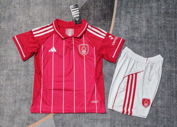 Nottingham Forest  Home kids 1:1 Quality Soccer Jersey  25-26