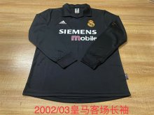 Retro Real Madrid away Long Sleeve 1:1 Quality Soccer Jersey  2002-2003