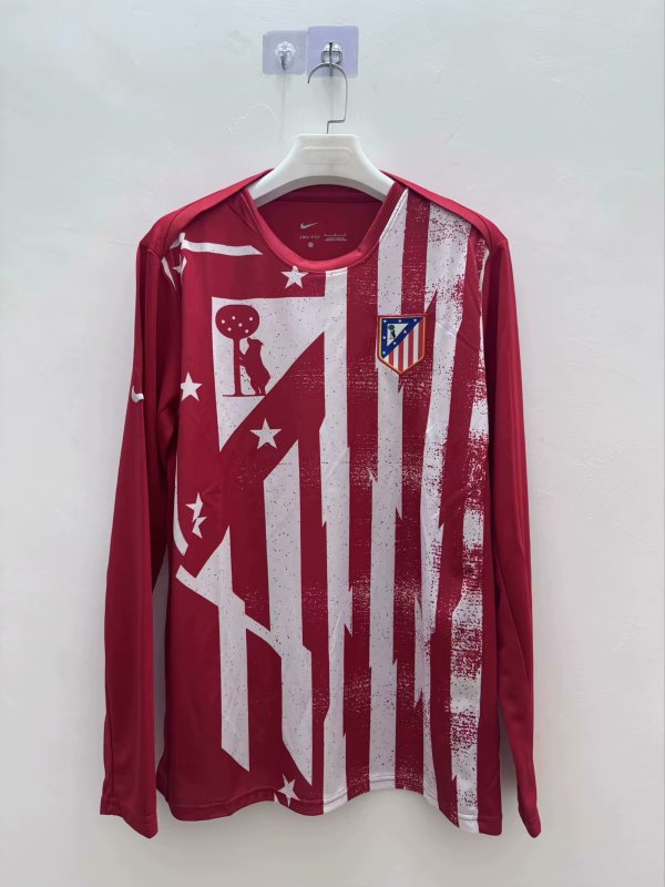 Atletico Madrid  Training Clothes Red Long Sleeve  Fans 1:1 Quality Soccer Jersey  25-26