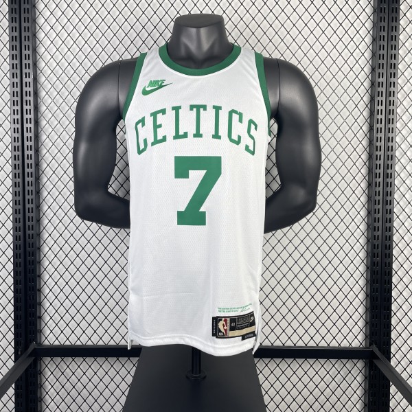 Retro Boston Celtics 75 Year White #7 BROWN  1:1 Quality NBA Jerseys  2022