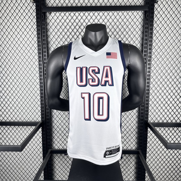 USA Boston Celtics White #10 TATUM 1:1 Quality NBA Jerseys  2024 Olympic Games
