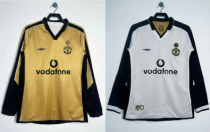 Retro Manchester United long  two-sided  away 100 year 1:1 Quality Soccer Jersey  2001-2002