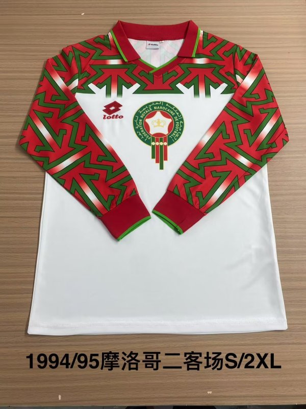 Retro Morocco Third Away Long  Sleeve 1:1 Quality Soccer Jersey  1994-1995